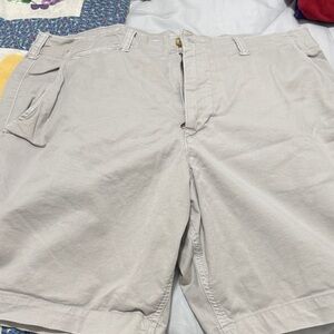 American Eagle Outfitters Light Gray Flat Front Shorts relaxed fit shorts gray